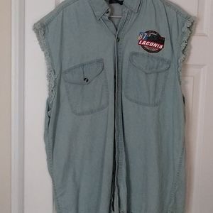 Bikers edge frayed sleeveless shirt